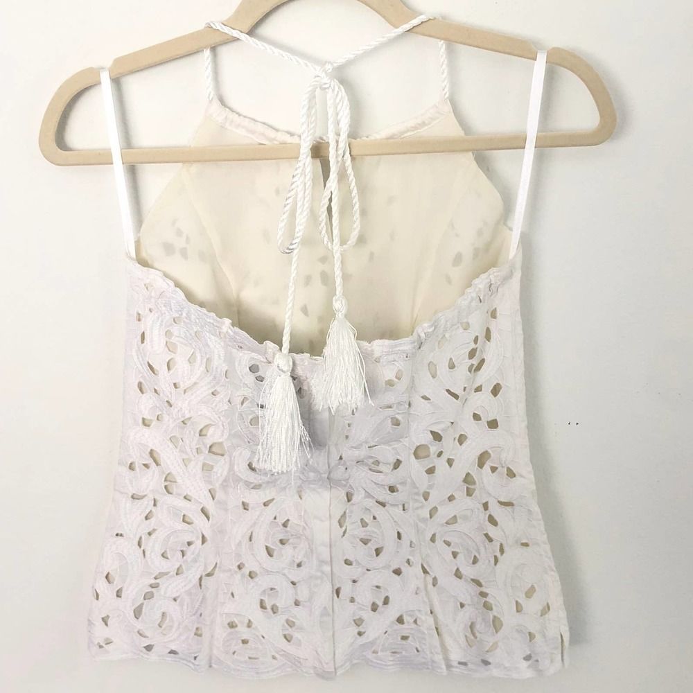 WHBM White Lace Halter Bustier Corset Top - Size 0 - Picture 3 of 10